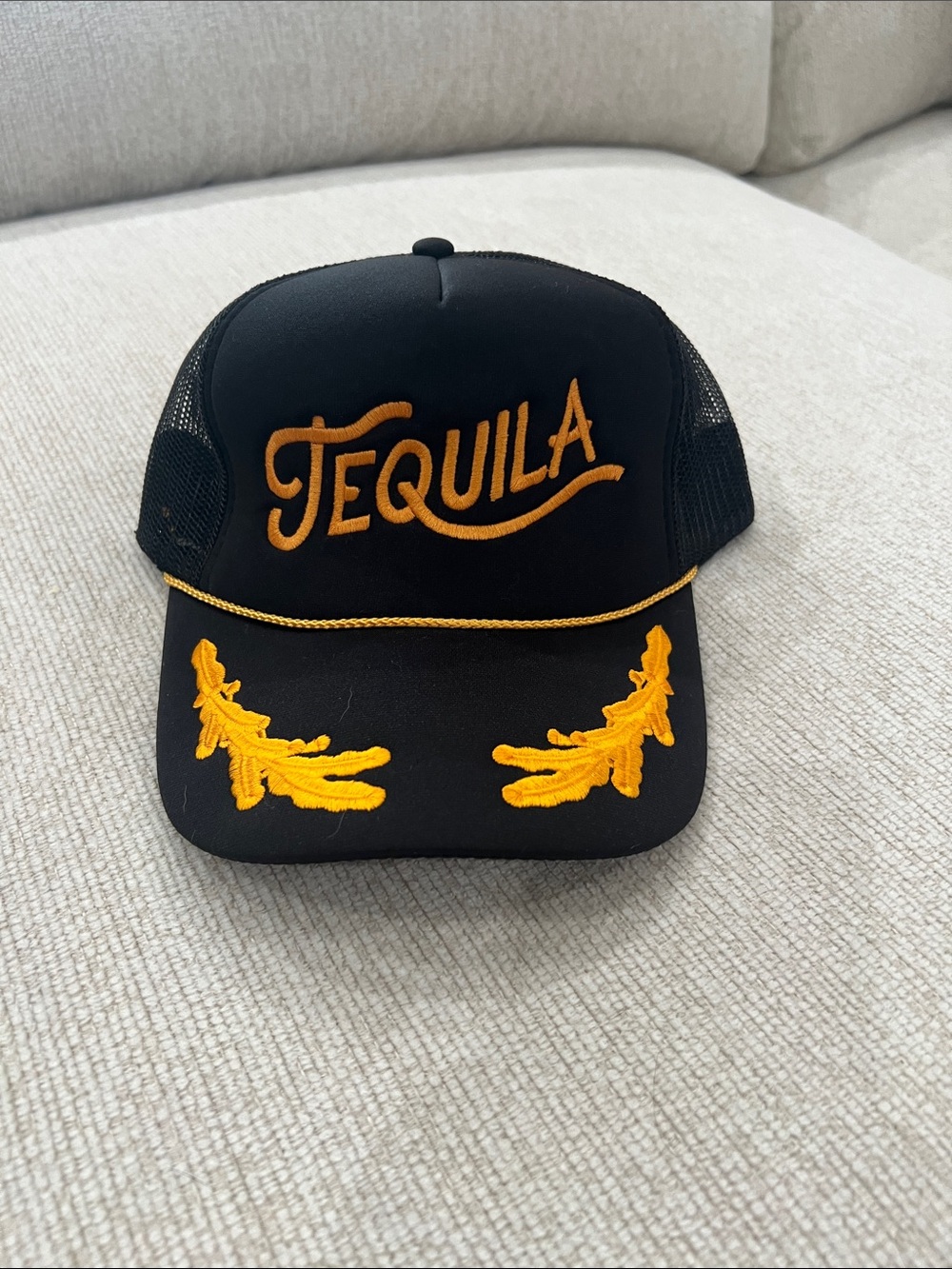 Black & Gold 'Tequila' Trucker Hat - Men Accessories